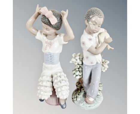 Two Lladro figures Rhumba and Bongo Beat 