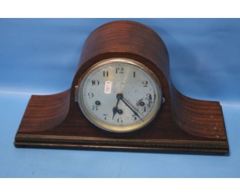 A NAPOLEON HAT MANTEL CLOCK