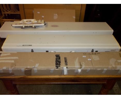 A BROTHER KH.260 PUNCH CARD KNITTING MACHINE AND TABLE, A BROTHER KH836 KNITTING MACHINE AND TABLE, A KH836 ACCESSORY, A KR-8