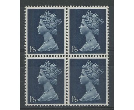 1/6d Two Bands PVA with Greenish Blue Omitted block of 4. U/M, fine. Cat £400