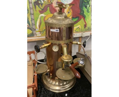 ELEKTRA ''BELLE'' EPOQUE LIGHT INDUSTRIAL COFFEE MACHINE IN BRASS - COMPLETE WITH PUMP &amp; WORKING