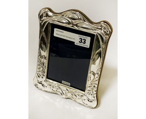 HM SILVER ART NOUVEAU STYLE PHOTO FRAME 20CMS X 16CMS