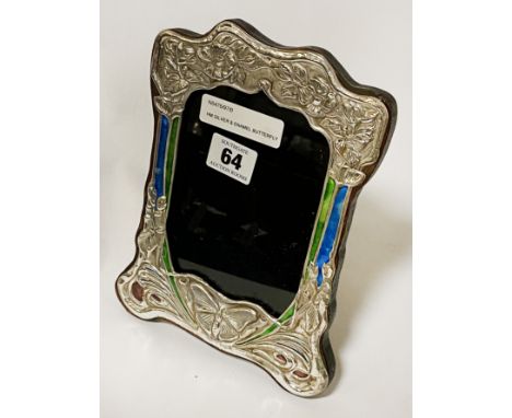 HM SILVER &amp; ENAMEL BUTTERFLY PHOTO FRAME 22CMS X 15CMS