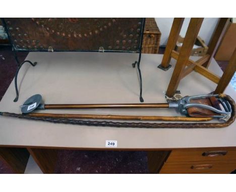 Shooting stick and 2 walking sticks