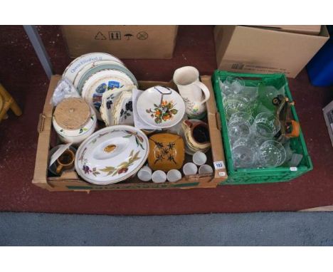 2 boxes of glass &amp; china to include Royal Worcester
