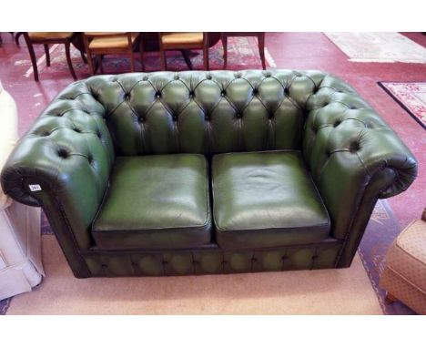 2 seater button back leather Chesterfield