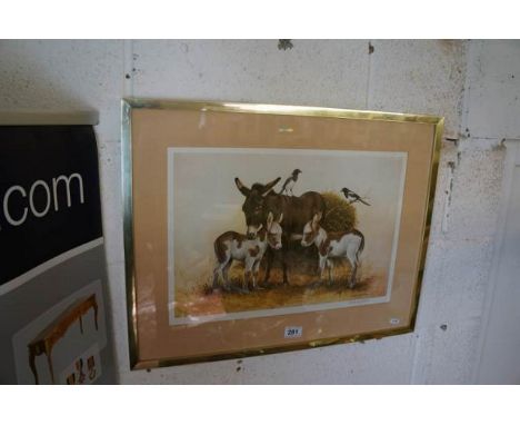 L/E and signed print - Donkeys by Patrick A Oxenham