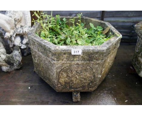 Octagonal stone planter