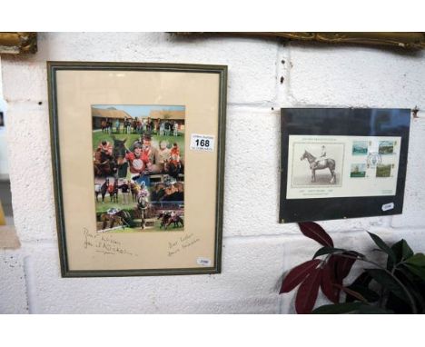 Signed David Nicholson racing print and Grand National first day cover
