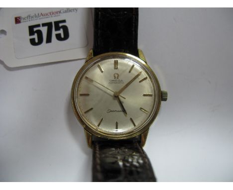 Omega; A Vintage Seamaster Automatic Gent's Wristwatch, the signed dial with line markers and centre seconds, case back stamp