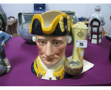 Royal Doulton Large Character Jug 'Christopher Columbus' the Discovery edition, D6911 with compass to handle, No 2432/7500, w