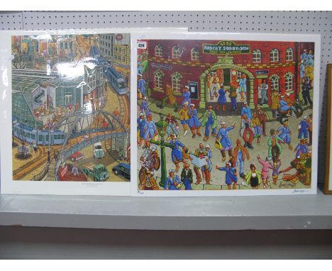 Joe Scarborough 'Our Supertram Our City' coloured print ink signed, 45.5 x 51.5cm, another, 'Robert Sorby &amp; Son', limited