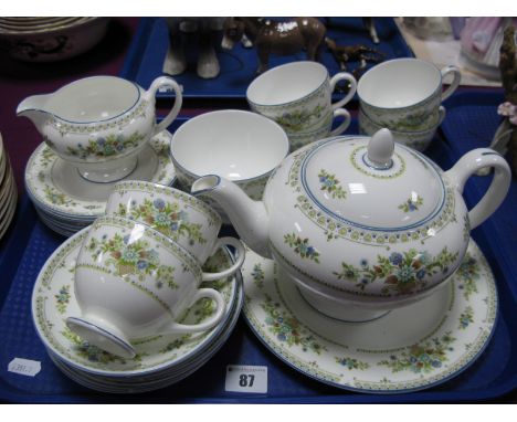 Wedgwood "Petersham" R.4536 China Tea Service, twenty two pieces:- One Tray