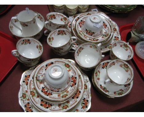 Royal Albert Crown China Tea Service. of approximately forty pieces, circa early XX Century 'Floral Design 4705'. 