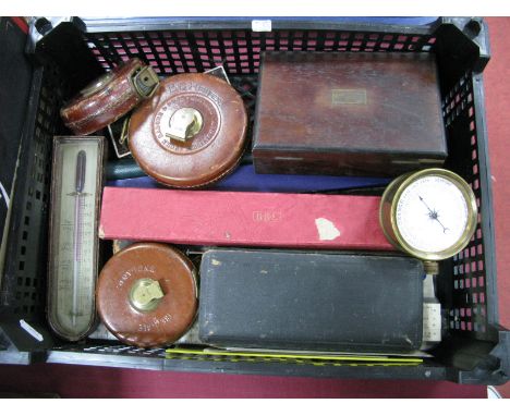 Rabone Military &amp; Treble Tape Measures, rulers, slide rules, geometry set, barometer, etc.
