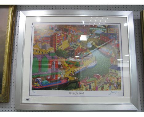 Joe Scarborough '5pm On The Canal', limited edition coloured print of 100, ink signed to margin, framed, Certificate of Authe