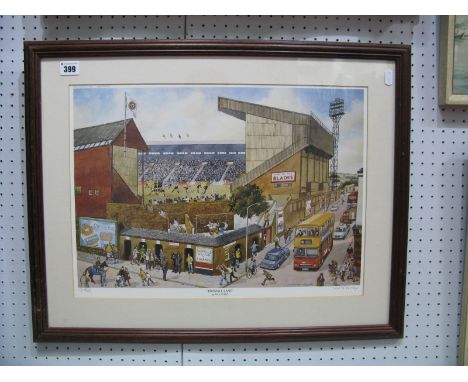 After W.H. Kirby "Bramhall Lane", graphite signed limited edition print 17/500, 33 x47cm