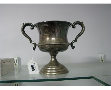 A Hallmarked Silver Twin Handled Pedestal Trophy Cup, EV, Sheffield 1958, engraved "The Harry Watson Cup West Riding Automobi