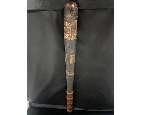 An antique painted Victorian policeman's truncheon 41cm 