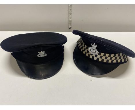 Two vintage police caps for Devon and Cornwall constabulary 