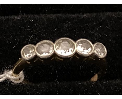 A vintage 18ct gold and five stone diamond ring size L 2.52g 