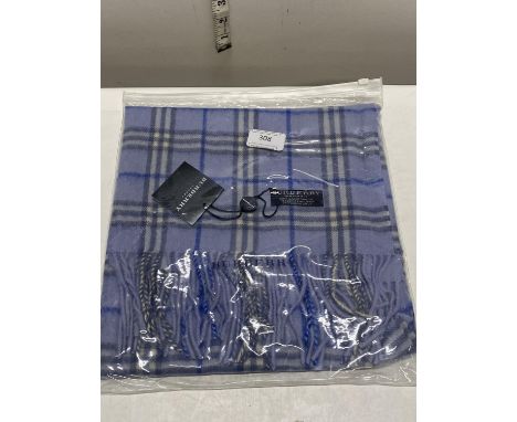 A new with tags Burberry 100% lambs wool blue long scarf 160 x 28cm 