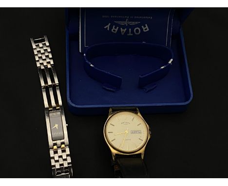 A boxed gentleman's Rotary wrist watch with date window and a ladies Movado wrist watch 