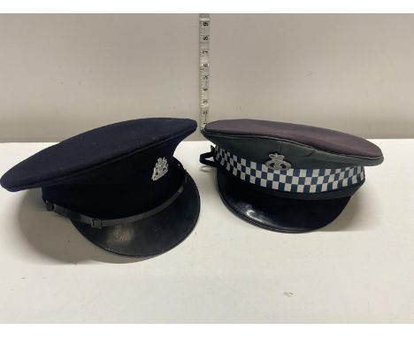 Two vintage policeman's caps 