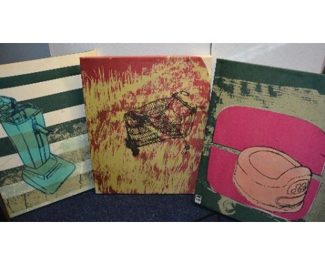 Dawn Dupree (Contemporary)'Shopping Trolley', 'Hoover' & 'Potty'Three silkscreen prints from the portrait series, 51 x 41cm (