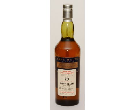 A Port Ellen 20 years old single malt scotch whisky, part of the rare malts selection, limited edition, bottle no 3952, disti