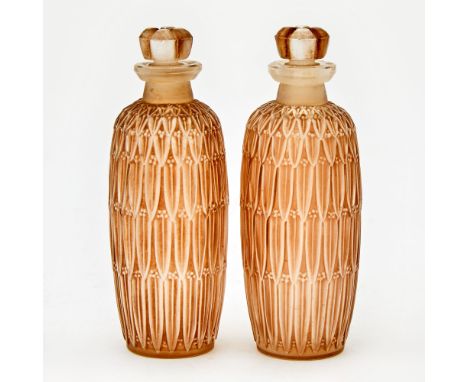 Model 478, introduced 1910Each of tapering ovoid form, modeled with six graduated bands of stylized leaves, the recesses with
