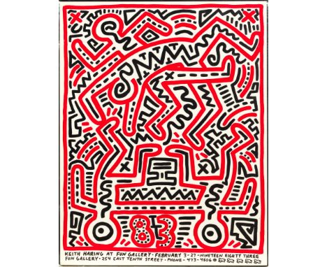FUN GALLERY EXHIBITION POSTERColor offset lithograph, 1983, published by Fun Gallery, New York, the full sheet, unframed.Shee