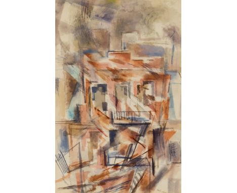 American, 1898-1943Untitled (Architectural Subject), 1935Signed and dated Nash. 1935 (lr)Watercolor on paper 22 1/4 x 15 3/8 