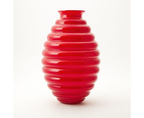 Designed by Napoleone Martinuzzi (1892-1977) in the early 1930s, this example dated 2011Of beehive form with bulging horizont