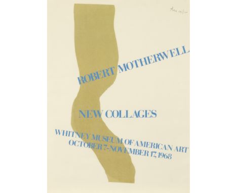 ROBERT MOTHERWELL: NEW COLLAGES AT THE WHITNEY MUSEUM OF AMERICAN ART (BANACH APPENDIX 22A)Color screenprint, 1968, on J. Per