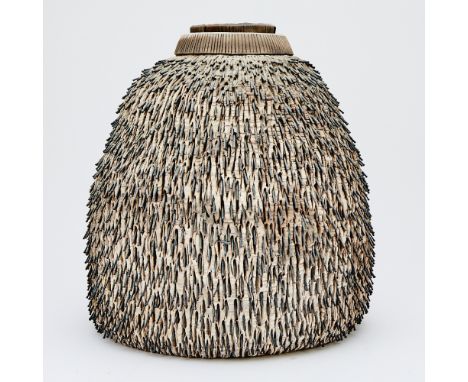 American, b. 1953Brad Pot with LidsCeramic with nails 16 x 14 3/4 x 14 3/4 inches (40.6 x 37.5 x 37.5 cm)Provenance:Rosenfeld
