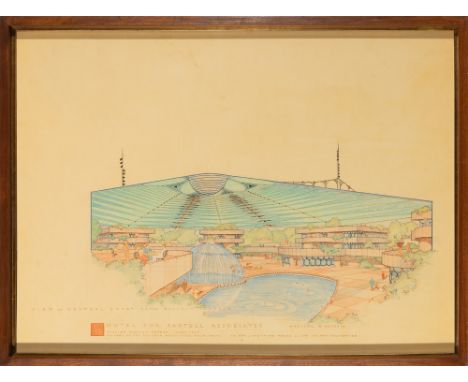 [ARCHITECTURE]PETERS, WILLIAM WESLEY. Motel for Bartell Associates, Madison Wisconsin. ?Scottsdale, Arizona: Taliesin Associa