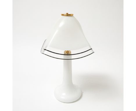 Attributed to Effetre International, late 20th/early 21st centuryOf flower form, with a four-sided "handkerchief" shade raise