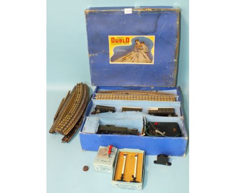 Hornby Dublo, EDG7 GWR Tank Goods Set: GWR 0-6-0 Pannier Tank Engine RN6699, two wagons, guards van, track and transformer, a
