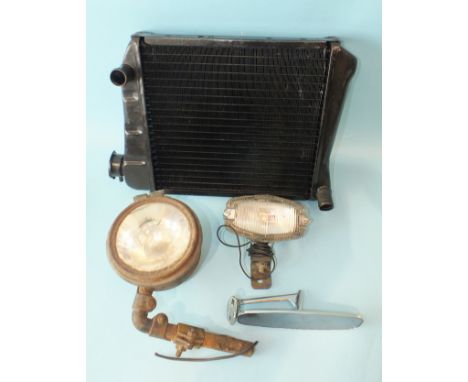 An International Radiator Services replacement radiator for a Mini 1959-on in original cardboard packaging, a vintage car lam