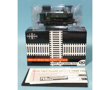Kernow OO gauge, K2203 GWR Class 1361 0-6-0 Saddle Tank Engine no.1363, boxed with accessories and paperwork. 