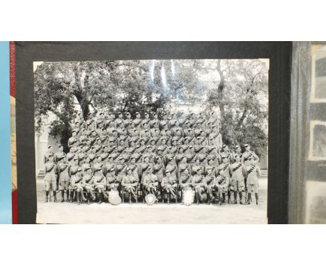 An album of black and white photographs of the British Army (Artillery) in India c1935, compiled by Farr G J Faulkner, includ