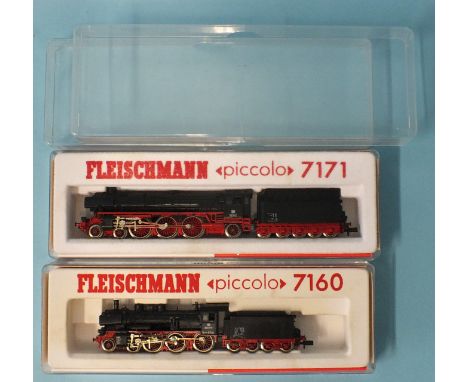 Fleischmann 'Piccolo' N gauge, 7160 4-6-0 DB locomotive RN 038 772-0 and 7171 4-6-2 DB loco RN 012 081-6, (both boxed), (2). 