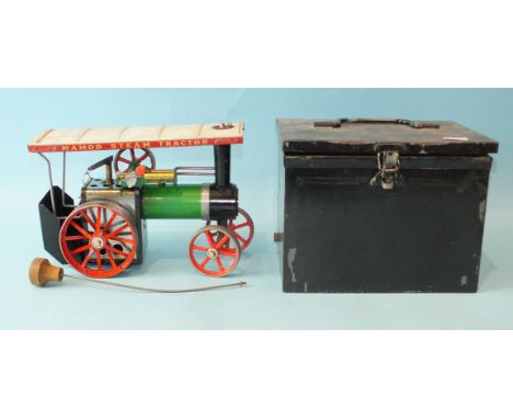 Mamod TE1A steam tractor, with burner, in tin box. 