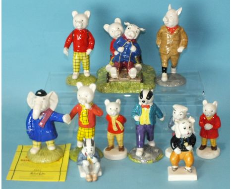 A set of eleven Beswick 'Rupert And His Friends' figurines:&nbsp;'Rupert The Bear', 'Algy Pug', 'Pong Ping', 'Bill Badger' (s