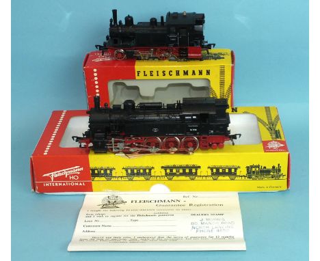 Fleischmann HO gauge, 4094 DB 0-10-0 tank locomotive RN 941730, (boxed with guarantee card) and 4016 DB 2-4-0 tank locomotive