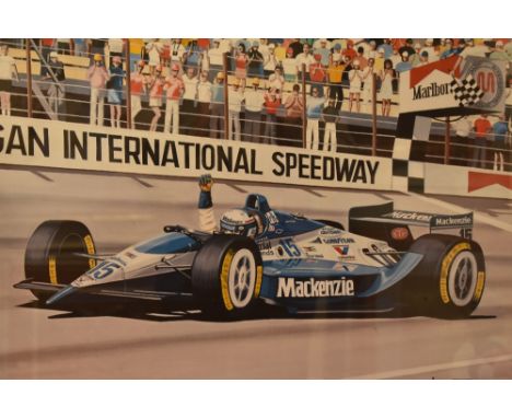 Motor Sport Interest - After Colin Carter (20th Century, British), coloured print, 'Second To None' at Michigan International