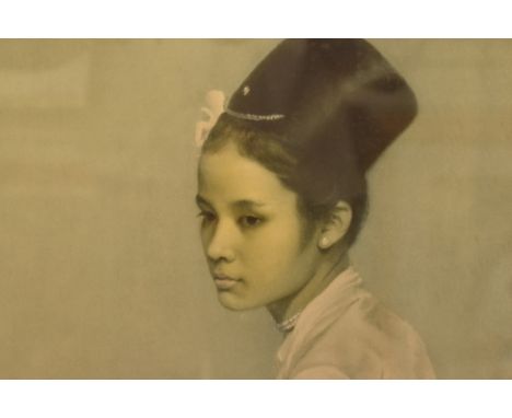 After Gerald Festus Kelly (1879-1972), a coloured print, 'Saw Ohn Nyun', displayed in an ornate gilt wood frame and under gla