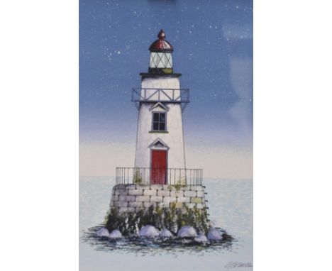 Gary Walton (b.1962, British), contemporary colour print, 'The Lighthouse II', limited edition 64 of 100, signed to the lower