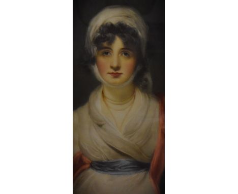 After Sir Thomas Lawrence (1769-1830), a mezzotint engraving, 'A Portrait of Sarah Siddons', signed Ellen Jowett (engraver, 1